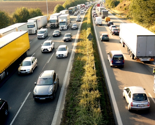 Stau auf der Autobahn